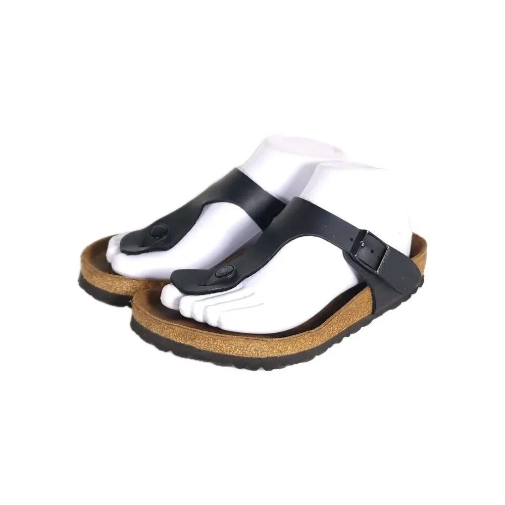 Birkenstock Women's Gizeh EU37 US6 Black Birko-Flor T-strap Thong Sandals Shoes